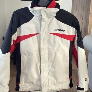 Spyder Boys Black, White, and Red Ski Jacket